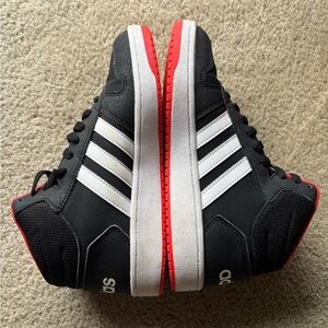 Adidas Little Boys Hoops 2.0 Mid Top Sneakers Black Red | Youth 7
